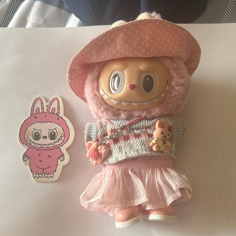 Lafufu doll with pink outfit